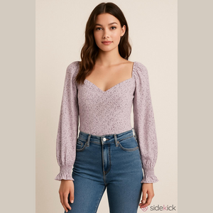 Hollister of California Top, Top of sleeve to bottom of bodice 17”, body is 14”